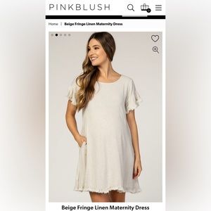 PinkBlush Maternity Beige Maternity Dress Size Small
